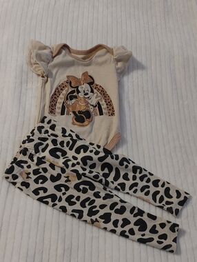 Disney Cream and Light Brown Baby Bodysuit Set NWOT